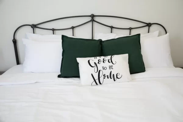 close up of bed