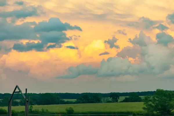 clouds, view at sunset
