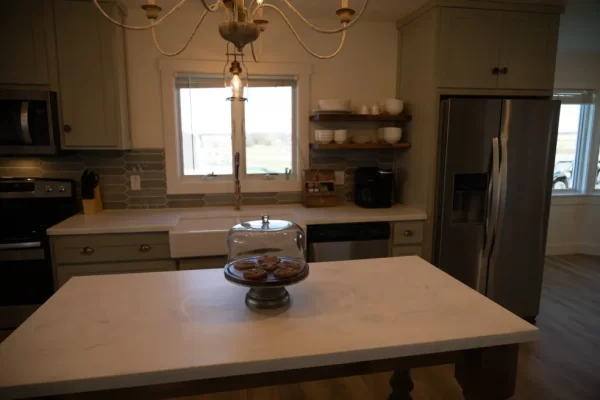 island & kitchen sink window
